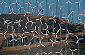 Windmills in wind farm,Mojave California