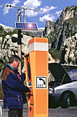 Solar-powered emergency phone