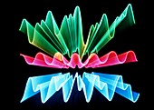 Abstract computer graphic image of light waves