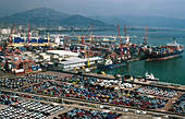 Automobiles for export at the Port of Salerno