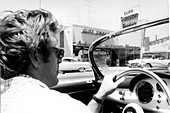 James Dean in his 1955 Porsche Spyder