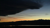 Mountain wave cloud at sunset