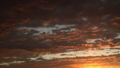 Sunrise on clouds, timelapse