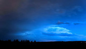 Supercell storm at night, timelapse