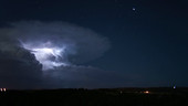 Supercell storm at night, timelapse