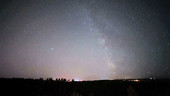 Milky Way in light pollution, timelapse