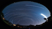 Star trails, all-sky view