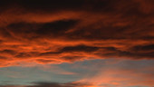 Red clouds at sunset, timelapse