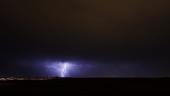 Thunderstorm at night, timelapse