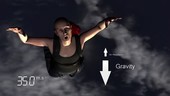 Skydiver terminal velocity, animation