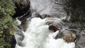 Water flowing around rocks