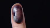 Ink on fingertip
