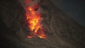 Molten rockfall on Mount Sinabung volcano