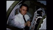 Mercury astronauts test capsule mock-up