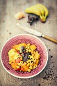 Pumpkin & chickpea curry with banana