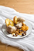 Various fresh mushrooms on plate