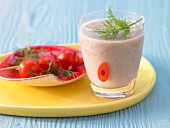 Tomato and cucumber smoothie with kefir