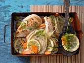Chicken breast fillets with fennel and lemon