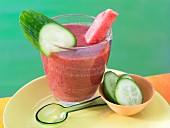 Cranberry and melon juice with cucumber