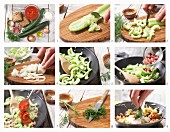How to prepare stir-fried cucumbers with ham and tomato