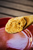 Japanese miso butter on a wooden spoon