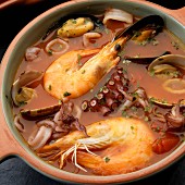 Sicilian seafood stew with prawns, mussels, calamari and octopus