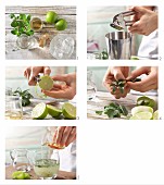 How to prepare a lime cocktail with ginger and mint