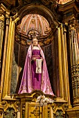 The statue of the Madonna in the monastary church of 'Santa Maria' in the Hieronymites Monastery in Lisbon, Portugal