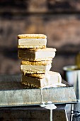 Coffee and condensed milk ice cream sandwiches, stacked