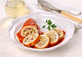 Stuffed calamari in tomato sauce