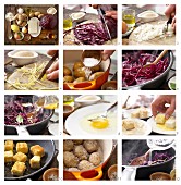 How to make breaded sheep's cheese with lemon and red cabbage