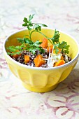 Colourful quinoa salad with pumpkin and parsley