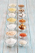 Different types of gluten-free flour