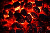 Glowing barbecue briquettes (seen from above)