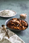 Lamb curry with mushrooms and caramelised onions (Malabar, India)