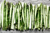 Sliced green asparagus