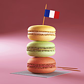 Macaroons with French flag