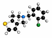 Ticlopidine antiplatelet drug molecule
