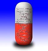 Capsule with molecular models