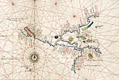 North America portolan chart,1540s