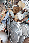 Kitchenware for sale at a market
