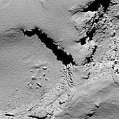 Final descent of Rosetta cometary probe