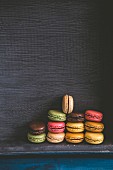 Pile of different flavoured macaroons