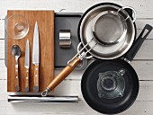 Kitchen utensils for making a game dish