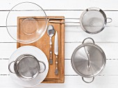 Kitchen utensils for making potato salad