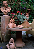 Garden figures made of terracotta
