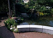 Pond garden with small stream