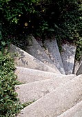 Steep stairs made of granite blocks