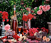 Style life with rose wine vinegar, rose liqueur