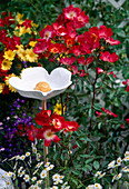 Clay flower, roses, daisies